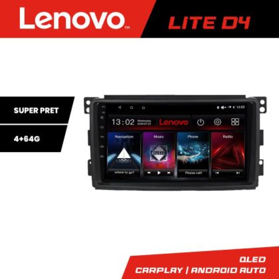 Navigatie Smart 2005-2010 Lenovo Kit-SMART05 4+64 GB Android Waze USB Navigatie Internet Youtube Radio - imagine 3