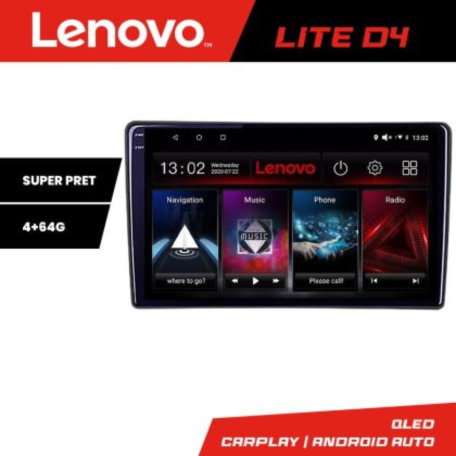 Navigatie Toyota Android radio gps internet 4+64 Lenovo v1 - imagine 3