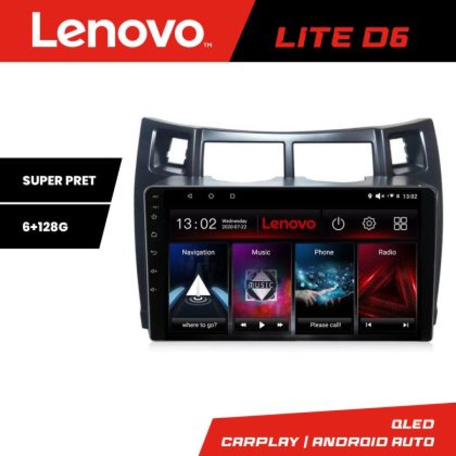 Navigatie Toyota Yaris 2008-2011 Lenovo Kit-YARIS08 8 core 6+128 GB Android Waze USB Navigatie Internet Youtube Radio Lenovo - imagine 3