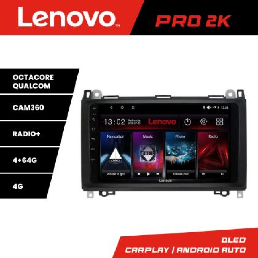 Navigatie Mercedes VW Lenovo Kit-068 8 core QLED 2K 4+64 360 Android Waze USB Navigatie Internet Youtube Radio v1 - imagine 3