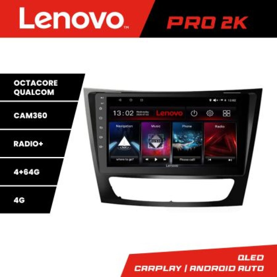 Navigatie Mercedes W211 W219 Lenovo Kit-090 8 core QLED 2K 4+64 360 Android Waze USB Navigatie Internet Youtube Radio - imagine 4