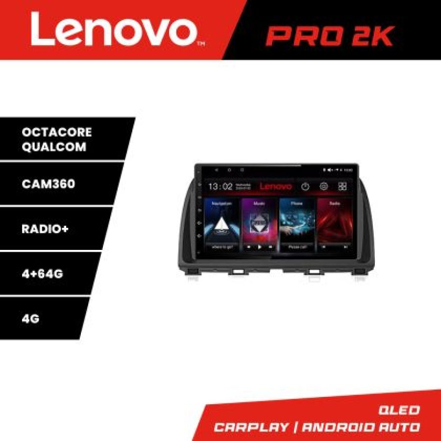 Navigatie Mazda CX-5 2012-2016 Lenovo Kit-212 Quad Core cu Android Internet Bluetooth Radio GPS WIFI 8 core QLED 2K 4+64 360GB - imagine 3