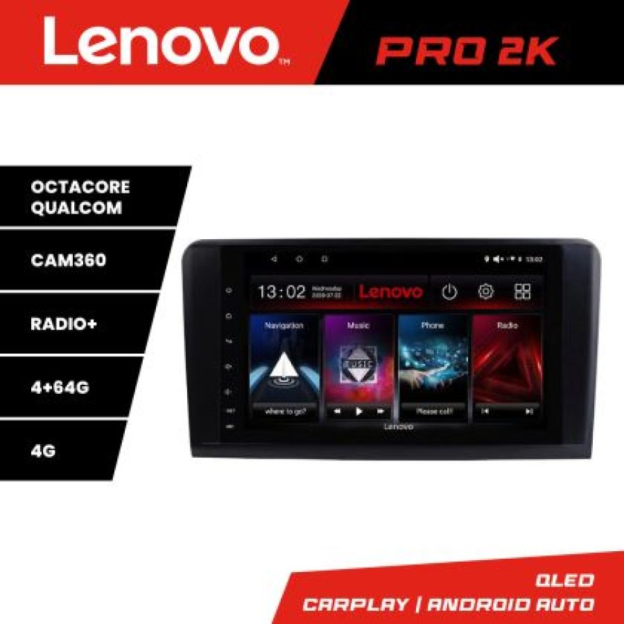 Navigatie Mercedes ML GL Lenovo Kit-213 8 core QLED 2K 4+64 360 Android Waze USB Navigatie Internet Youtube Radio - imagine 5