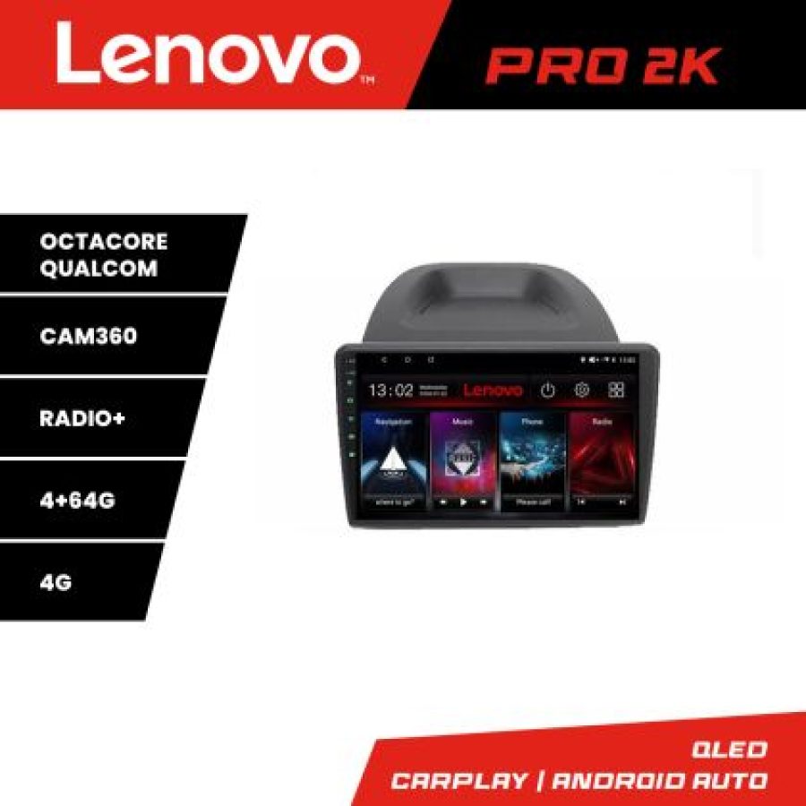 Navigatie Ford Fiesta 2012-2018 Lenovo Kit-256 8 core QLED 2K 4+64 360 Android Waze USB Navigatie Internet Youtube Radio - imagine 3