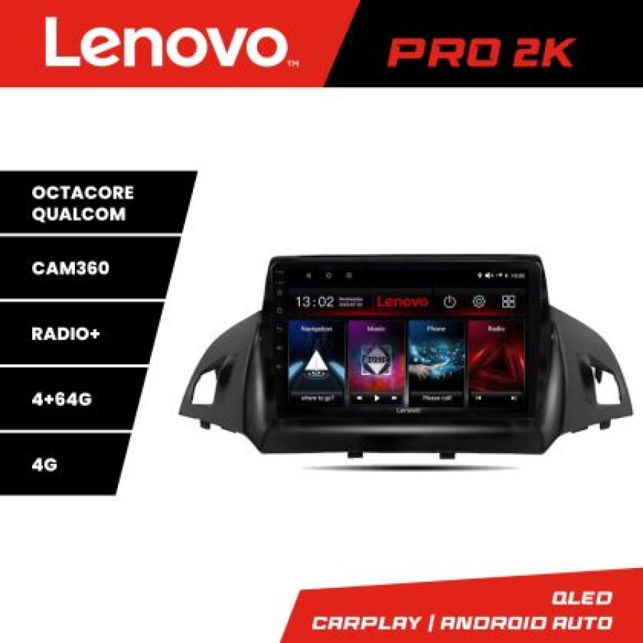 Navigatie Ford Kuga 2013-2017 Lenovo Kit-362 8 core QLED 2K 4+64 360 Android Waze USB Navigatie Internet Youtube Radio - imagine 5