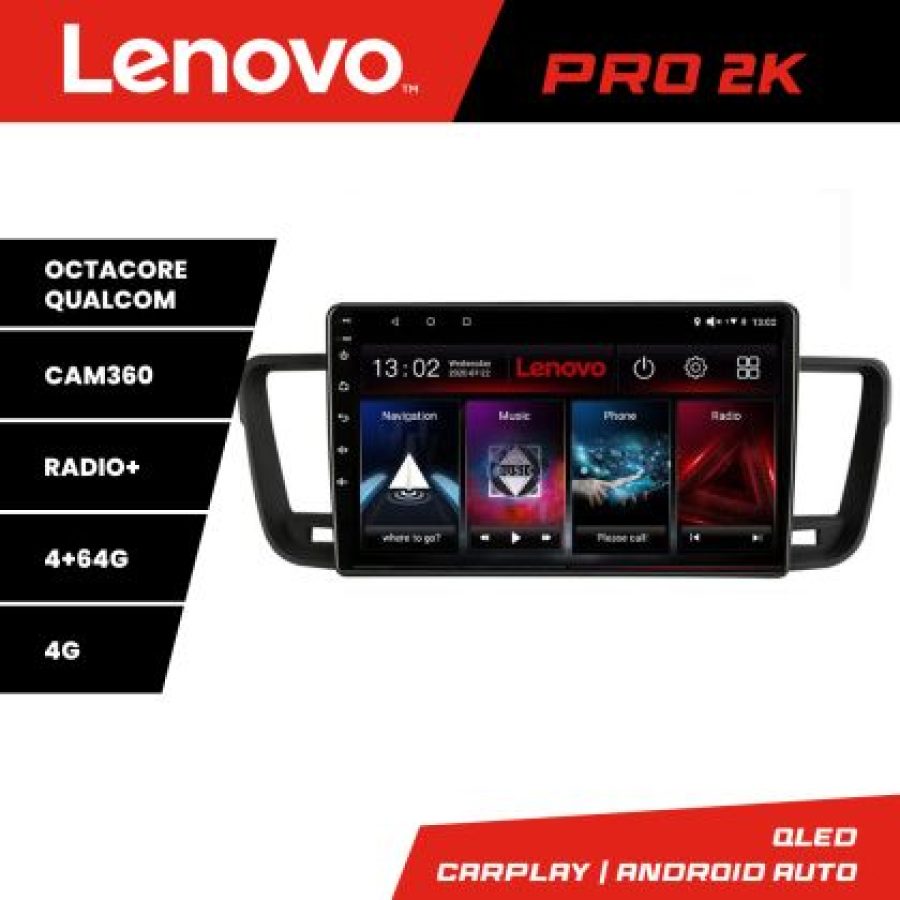 Navigatie Peugeot 508 Lenovo Kit-5637 8 core QLED 2K 4+64 360 Android Waze USB Navigatie Internet Youtube Radio - imagine 5