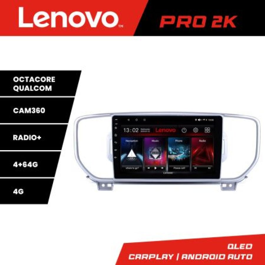 Navigatie Kia Sportage 2016-2018 Lenovo Kit-567 8 core QLED 2K 4+64 360 Android Waze USB Navigatie Internet Youtube Radio - imagine 3