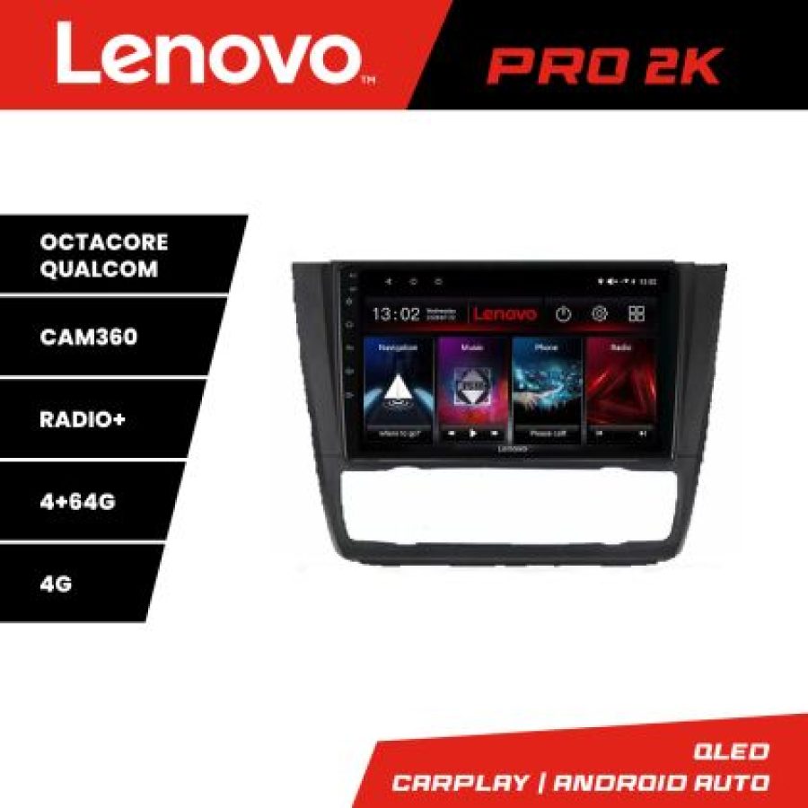 Navigatie BMW Seria 1 E87 Lenovo Kit-BMW117 8 core QLED 2K 4+64 360 Android Waze USB Navigatie Internet Youtube Radio - imagine 3