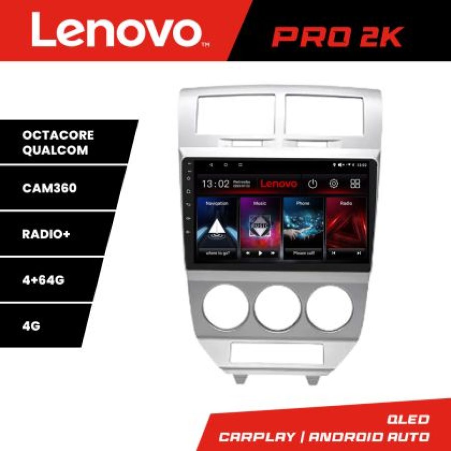 Navigatie Dodge Caliber 2006-2010 Lenovo Kit-caliber-06 8 core QLED 2K 4+64 360 Android Waze USB Navigatie Internet Youtube Radio - imagine 3