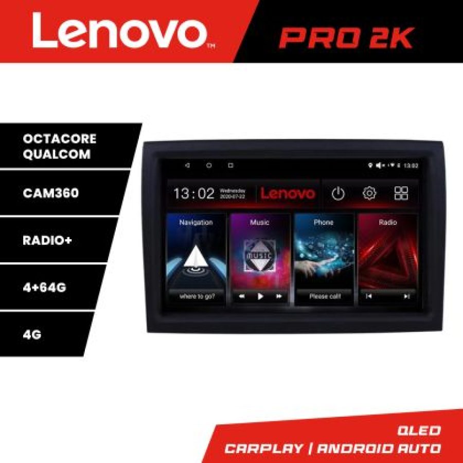 Navigatie Fiat ducato 2006- Lenovo Kit-DUCATO 8 core QLED 2K 4+64 360 Android Waze USB Navigatie Internet Youtube Radio v2 - imagine 3
