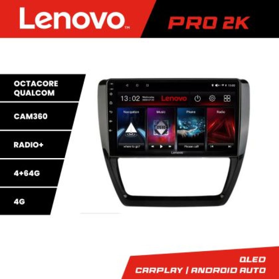 Navigatie VW Jetta 2011-2018 Lenovo Kit-JETTLenovo Kit-15 8 core QLED 2K 4+64 360 Android Waze USB Navigatie Internet Youtube Radio - imagine 3