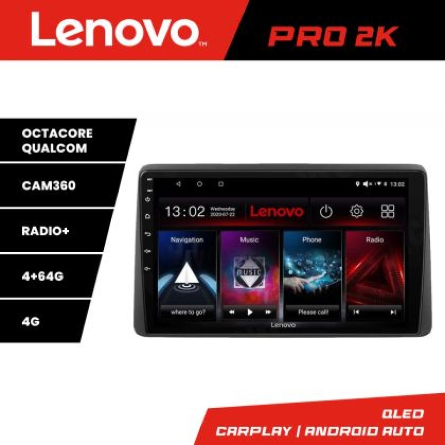 Navigatie Opel Movano Renault Master 2020- Android radio gps internet 8 core QLED 2K 4+64 360 Lenovo - imagine 3