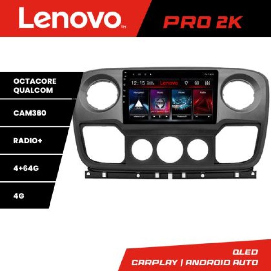 Navigatie Opel Movano, Renault Master 2010-2021 Android radio gps internet 8 core QLED 2K 4+64 360GB 4-Core Lenovo - imagine 3
