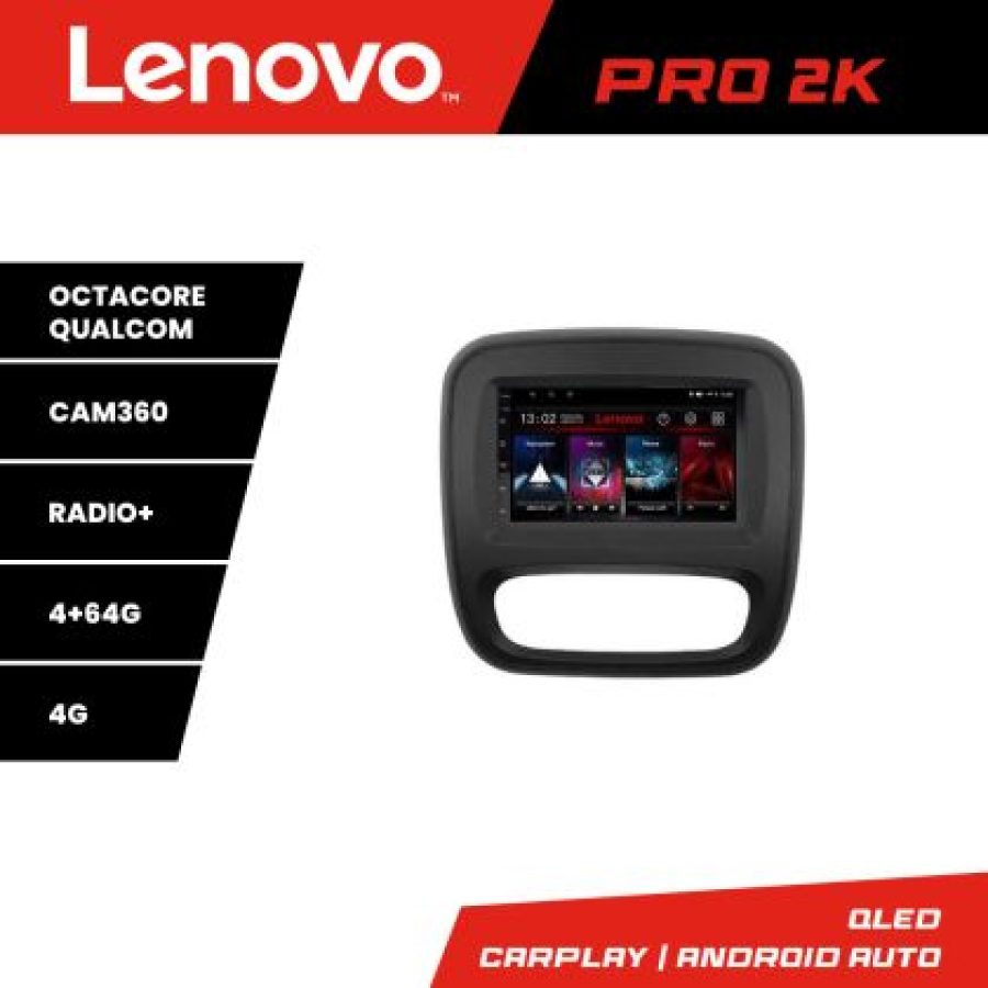 Navigatie Renault Trafic 2014-2017 Lenovo Kit-rt09 8 core QLED 2K 4+64 360 Android Waze USB Navigatie Internet Youtube Radio v1 - imagine 3