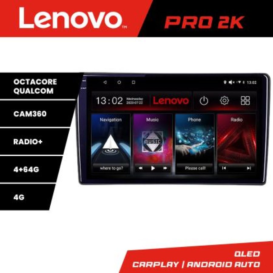 Navigatie Toyota Android radio gps internet 8 core QLED 2K 4+64 360 Lenovo v1 - imagine 3