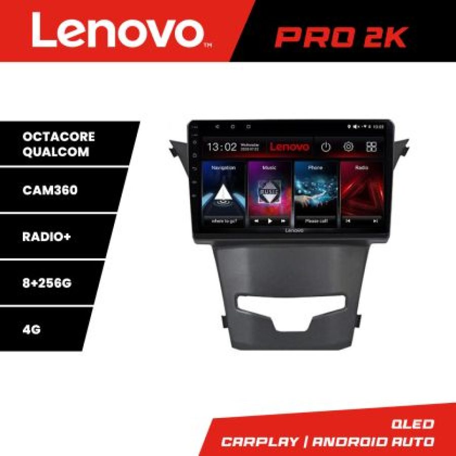 Navigatie Ssangyong Korando 2014-2019 Lenovo Kit-1159 8 core QLED 2K 8+256 360 Android Waze USB Navigatie Internet Youtube Radio - imagine 3