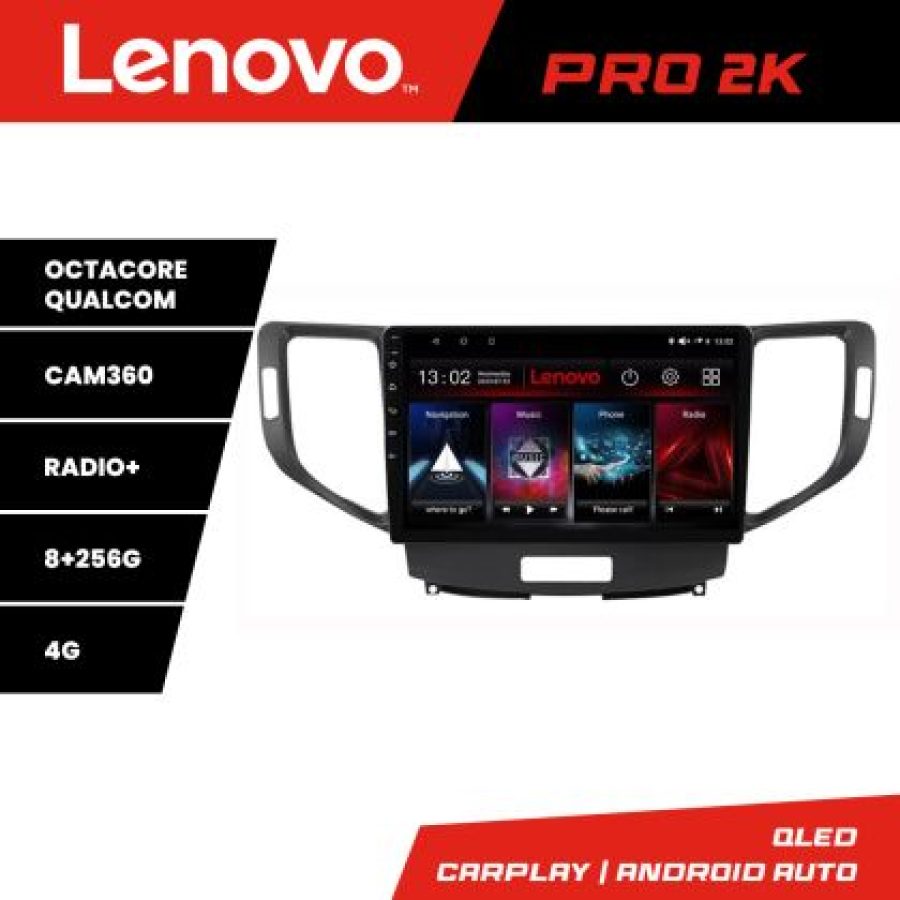 Navigatie Honda Accord 2008-2012 Lenovo Kit-8951 8 core QLED 2K 8+256 360 Android Waze USB Navigatie Internet Youtube Radio - imagine 3