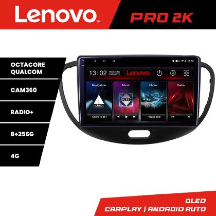 Navigatie Hyundai I10 2007-2013 Android radio gps internet 8 core QLED 2K 8+256 360 Lenovo - imagine 5