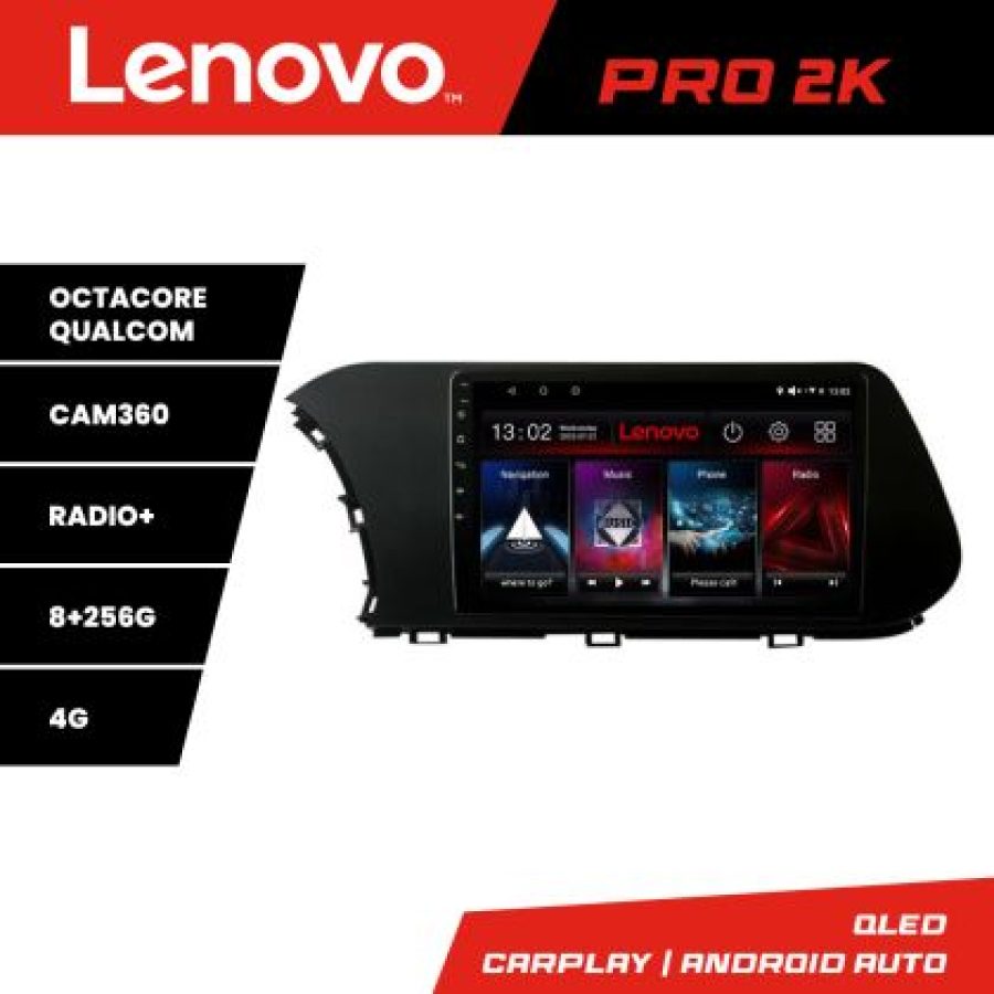 Navigatie Hyundai I20 2020- Lenovo Kit-i20 8 core QLED 2K 8+256 360 Android Waze USB Navigatie Internet Youtube Radio - imagine 3