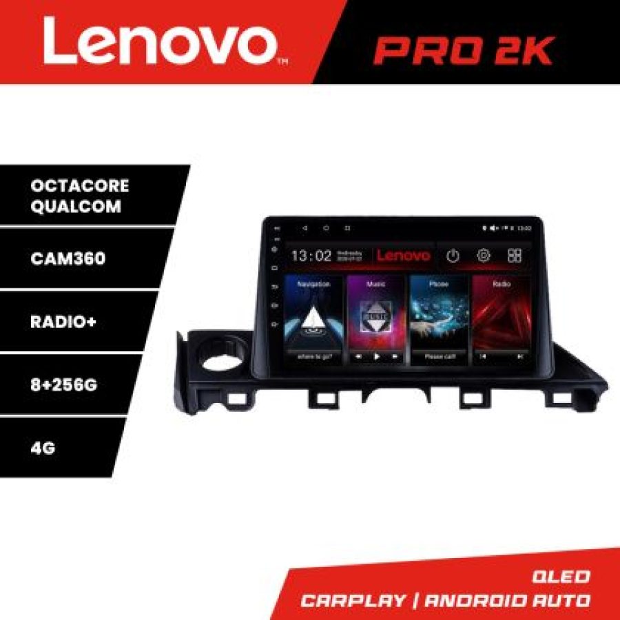 Navigatie Mazda 6 2018- Lenovo Kit-MAZDA6-18 8 core QLED 2K 8+256 360 Android Waze USB Navigatie Internet Youtube Radio - imagine 3