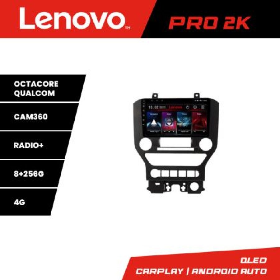 Navigatie Ford Mustang 2015-2020 Lenovo Kit-MUSTANG-NAVI8 core QLED 2K 8+256 360 Android Waze USB Navigatie Internet Youtube Radio - imagine 3