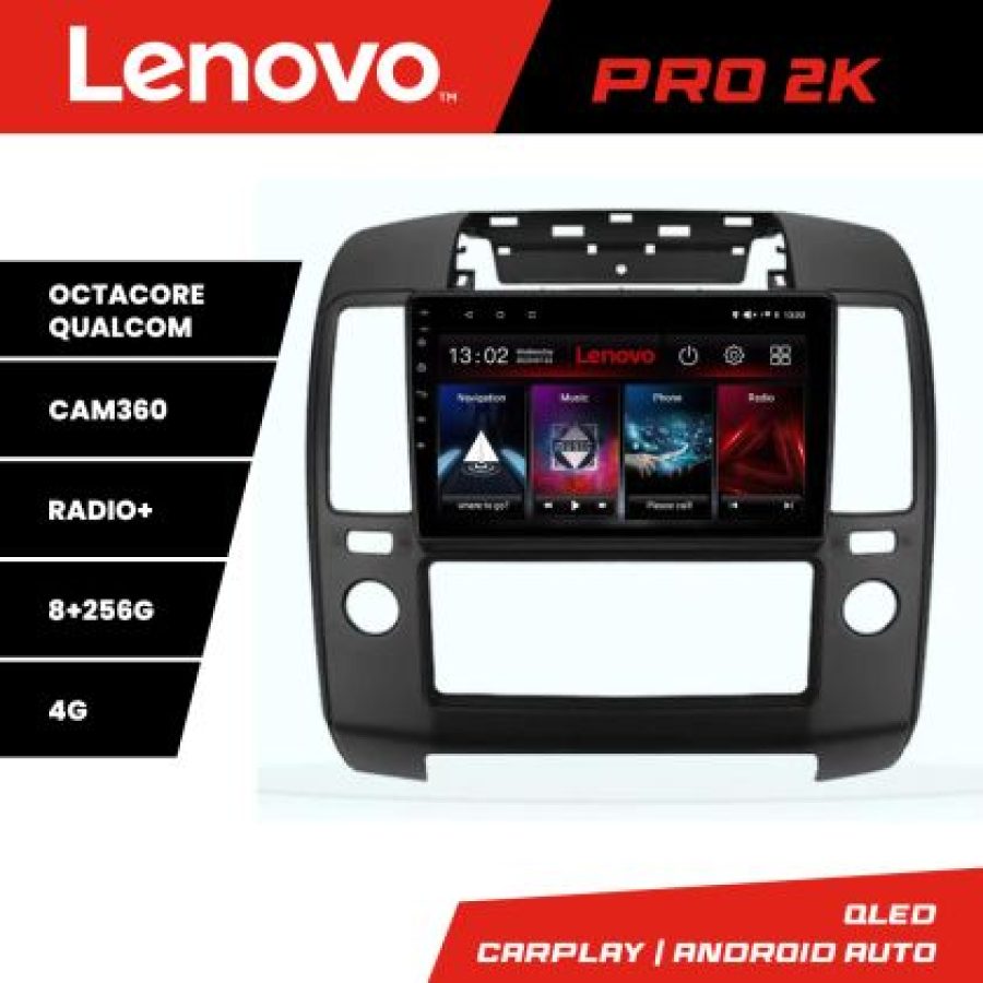 Navigatie Nissan Navara Pathfinder 2005-2010 Lenovo Kit-NAV5 8 core QLED 2K 8+256 360 Android Waze USB Navigatie Internet Youtube Radio - imagine 3