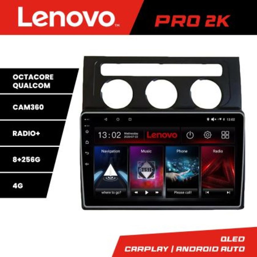 Navigatie VW Touran 2003-2009 clima automata Lenovo Kit-touran2 8 core QLED 2K 8+256 360 Android Waze USB Navigatie Internet Youtube Radio - imagine 3