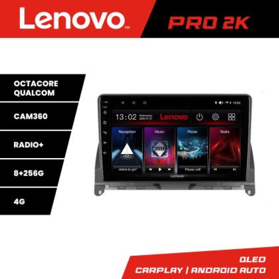 Navigatie Mercedes W204 2008-2012 Lenovo Kit-W204 8 core QLED 2K 8+256 360 Android Waze USB Navigatie Internet Youtube Radio - imagine 3