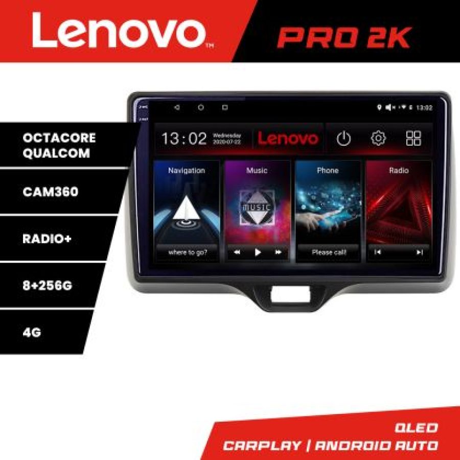Navigatie Toyota Yaris 2020- Android radio gps internet 8 core QLED 2K 8+256 360 Lenovo - imagine 3