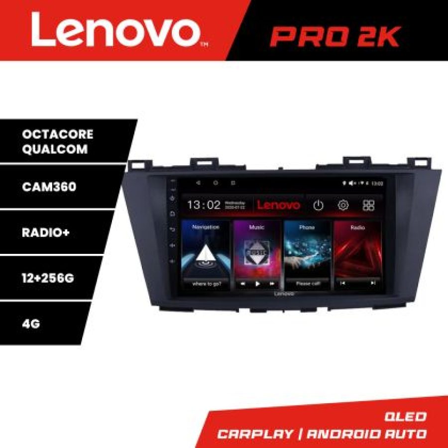 Navigatie Mazda 5 2010-2017 Lenovo Kit-117 8 core QLED 2K 12+256 360 Android Waze USB Navigatie Internet Youtube Radio - imagine 3
