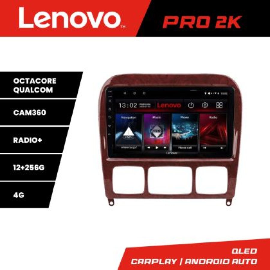 Navigatie Mercedes Clasa S 1998-2005 Lenovo Kit-220 8 core QLED 2K 12+256 360 Android Waze USB Navigatie Internet Youtube Radio - imagine 5