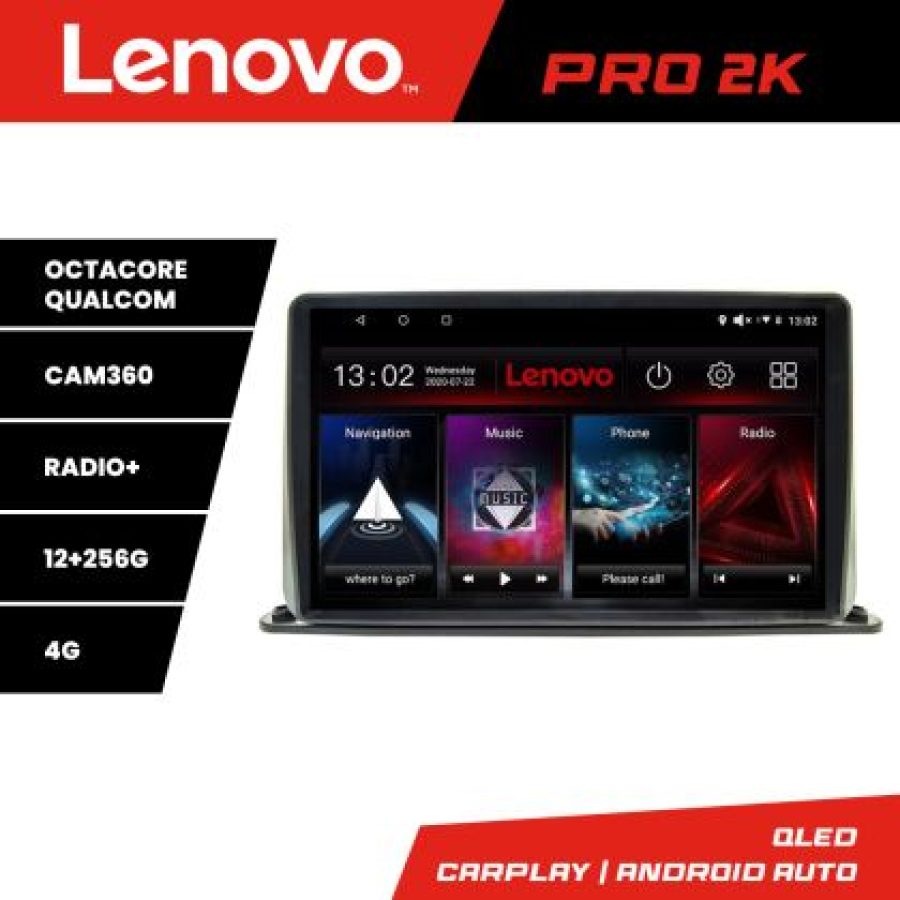 Navigatie universala 2din-1 8 core QLED 2K 12+256 360 Android Waze USB Navigatie Internet Youtube Radio Lenovo - imagine 5