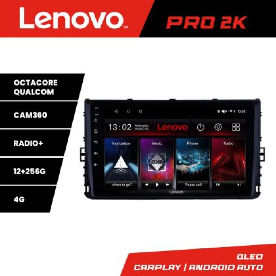 Navigatie grupul VW Lenovo Kit-933 8 core QLED 2K 12+256 360 Android Waze USB Navigatie Internet Youtube Radio - imagine 3