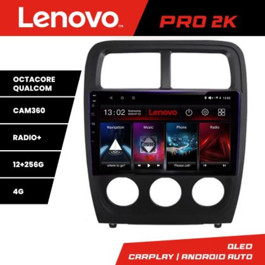 Navigatie Dodge Caliber 2010-2012 Lenovo Kit-CALIBER 8 core QLED 2K 12+256 360 Android Waze USB Navigatie Internet Youtube Radio - imagine 3