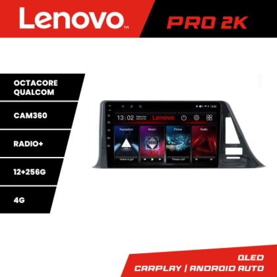 Navigatie Toyota CH-R low Lenovo Kit-CH-R-A 8 core QLED 2K 12+256 360 Android Waze USB Navigatie Internet Youtube Radio - imagine 5