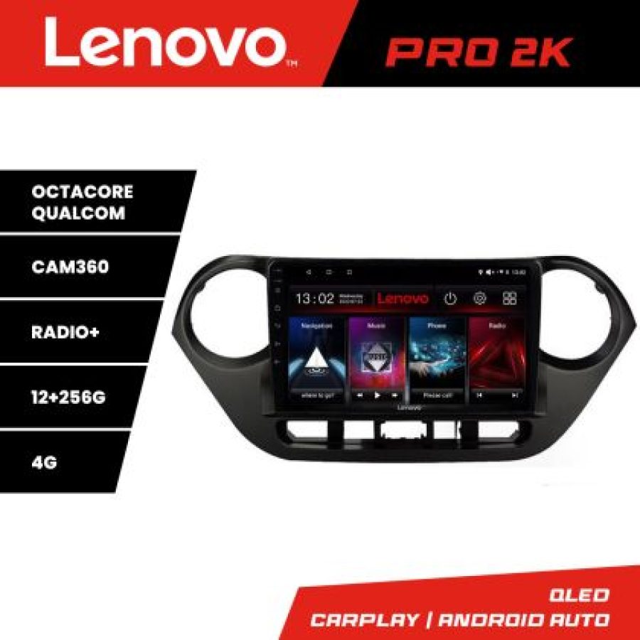 Navigatie Hyundai I10 2013-2019 Lenovo Kit-HY38 8 core QLED 2K 12+256 360 Android Waze USB Navigatie Internet Youtube Radio - imagine 5