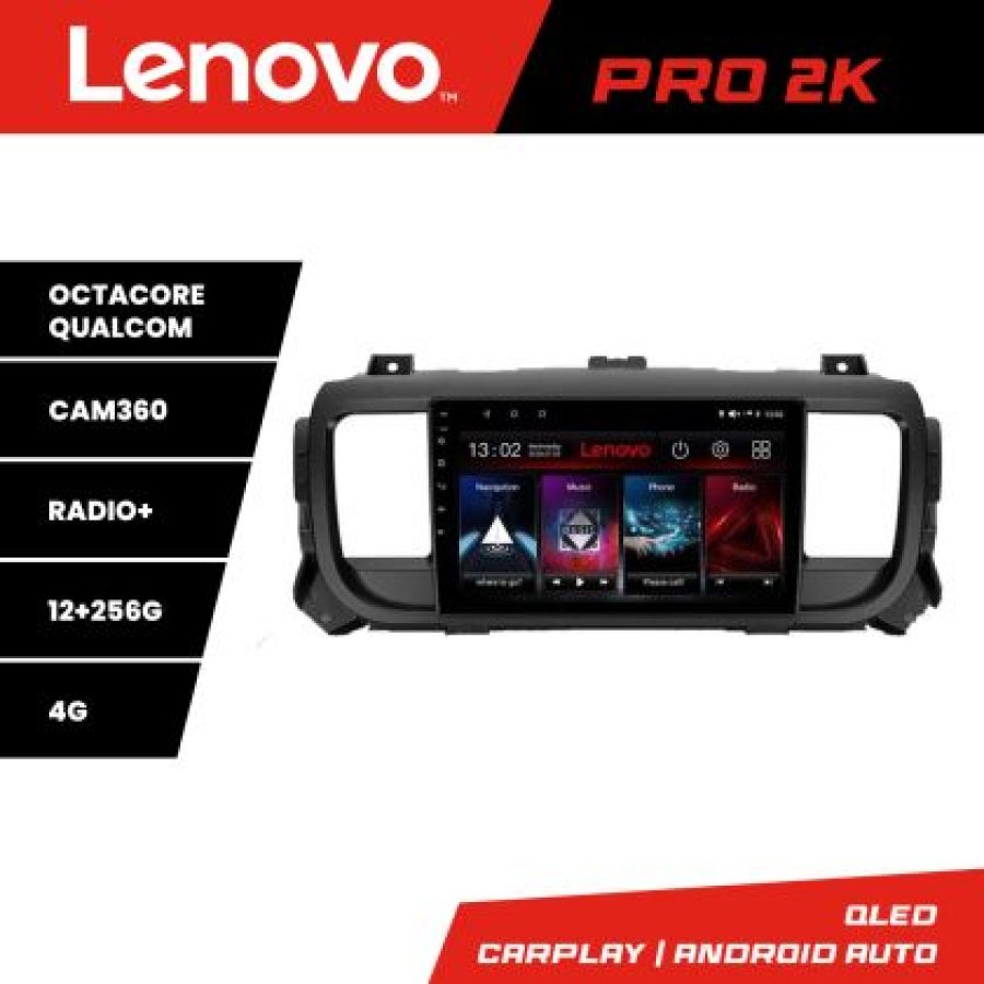 Navigatie Citroen Jumpy Toyota Proace Peugeot Traveller Lenovo Kit-jumpy16 8 core QLED 2K 12+256 360 Android Waze USB Navigatie Internet Youtube v2 - imagine 3