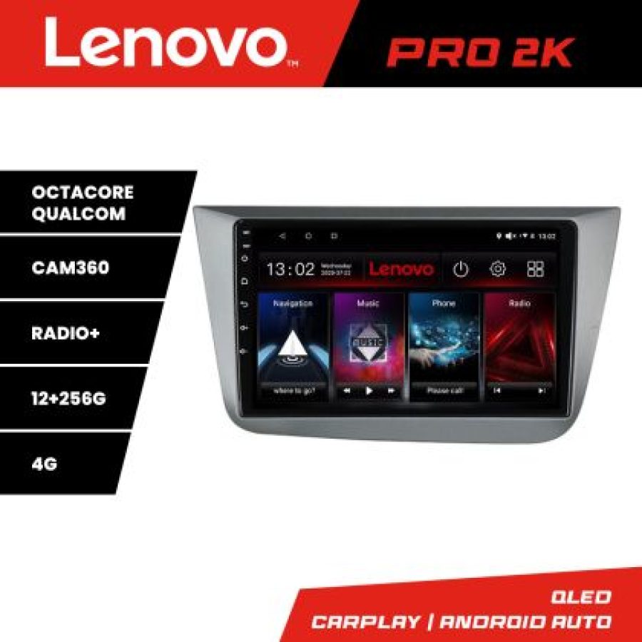 Navigatie Seat Leon 2005-2012 Lenovo Kit-leon05 8 core QLED 2K 12+256 360 Android Waze USB Navigatie Internet Youtube Radio - imagine 5