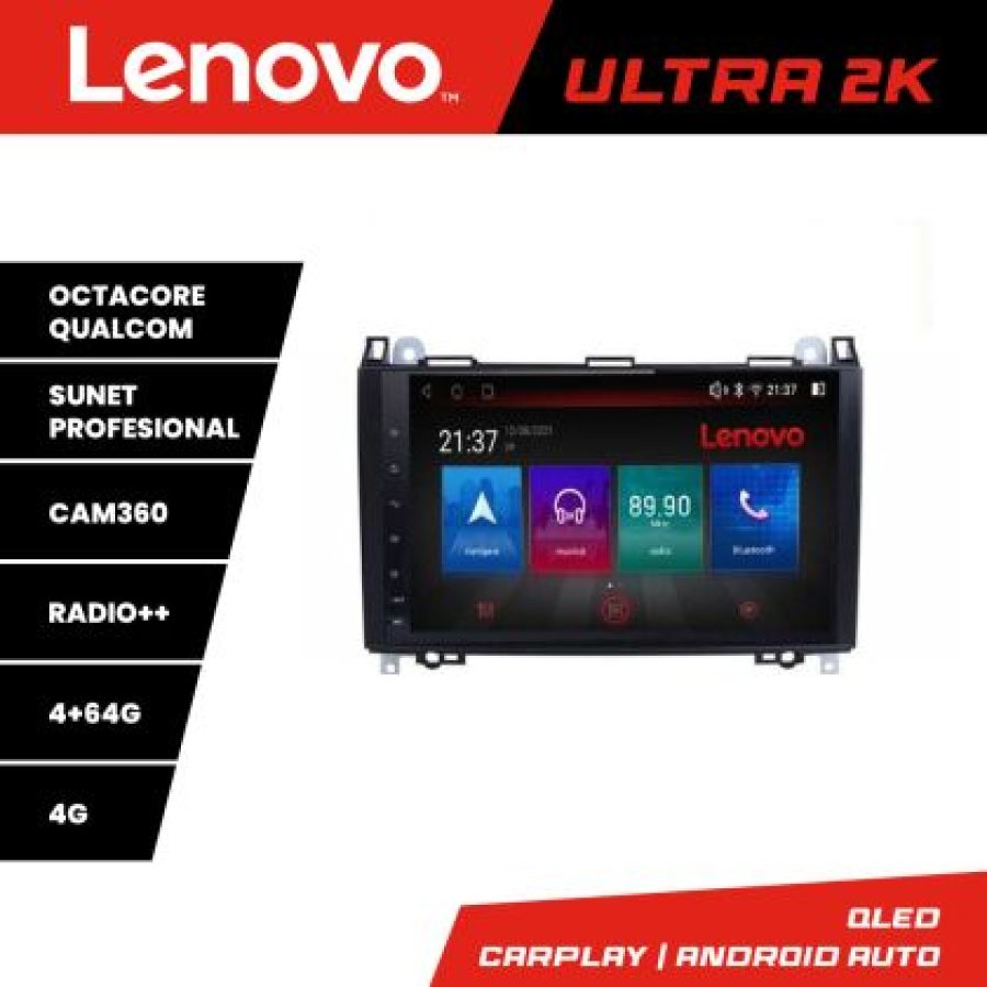 Navigatie Mercedes VW Lenovo Kit-068 8 core QLED Qualcomm 4+64 360 Android Waze USB Navigatie Internet Youtube Radio v1 - imagine 3