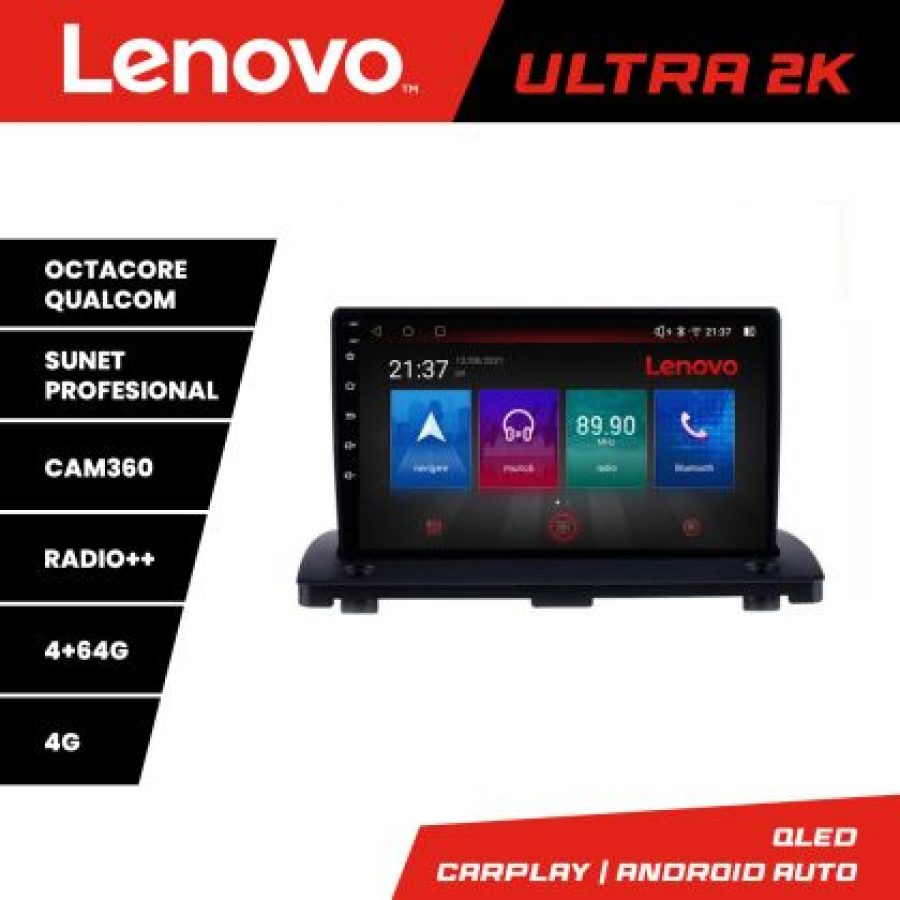 Navigatie Volvo XC90 Lenovo Kit-173 8 core QLED Qualcomm 4+64 360 Android Waze USB Navigatie Internet Youtube Radio - imagine 3
