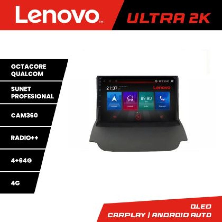 Navigatie Ford Ecosport 2013-2016 Lenovo Kit-232 8 core QLED Qualcomm 4+64 360 Android Waze USB Navigatie Internet Youtube Radio - imagine 3