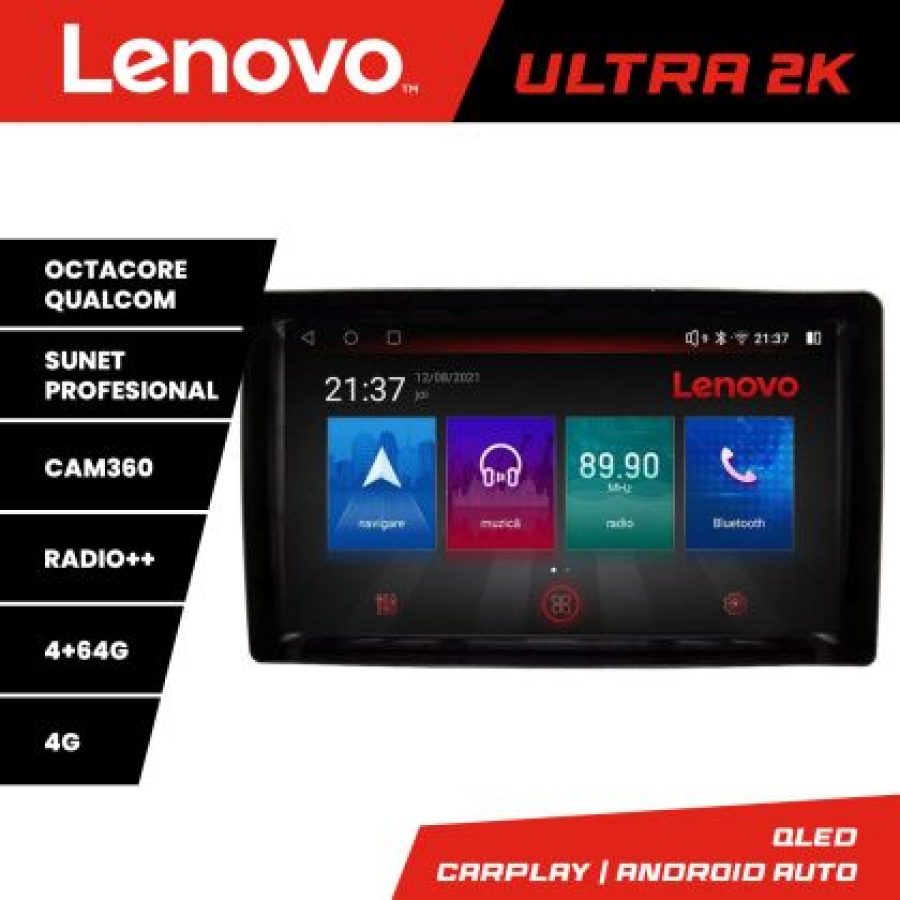 Navigatie universala 2din-2 8 core QLED Qualcomm 4+64 360 Android Waze USB Navigatie Internet Youtube Radio Lenovo - imagine 3