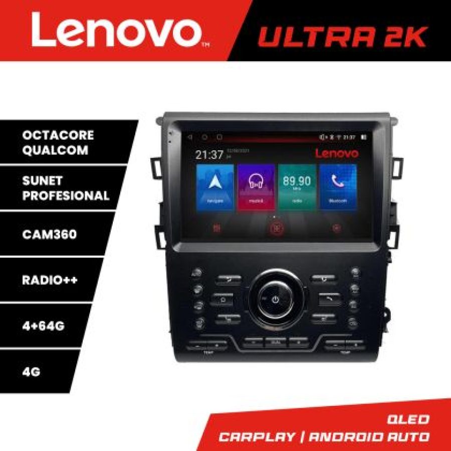 Navigatie Mondeo MK5 SYNC2 si SYNC 3 2015-2022 8 core QLED Qualcomm 4+64 360 Android Waze USB Navigatie Internet Youtube Radio Lenovo - imagine 3