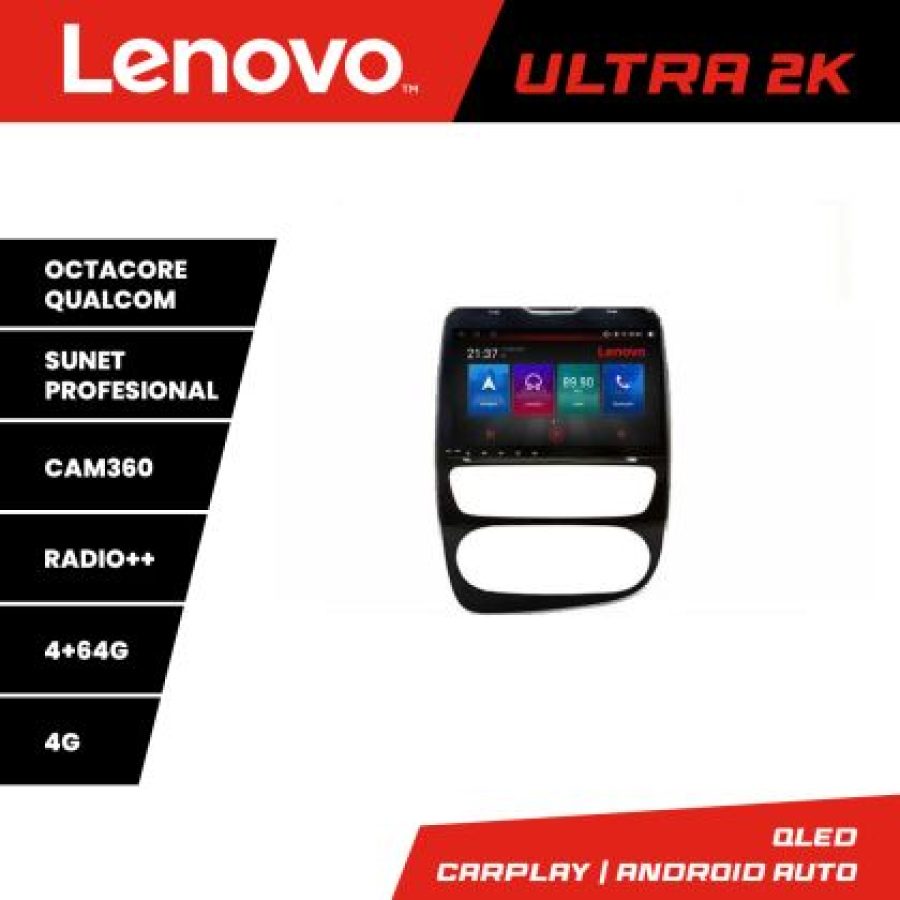 Navigatie Renault Clio 4 V2 Lenovo Kit-468 8 core QLED Qualcomm 4+64 360 Android Waze USB Navigatie Internet Youtube Radio - imagine 3