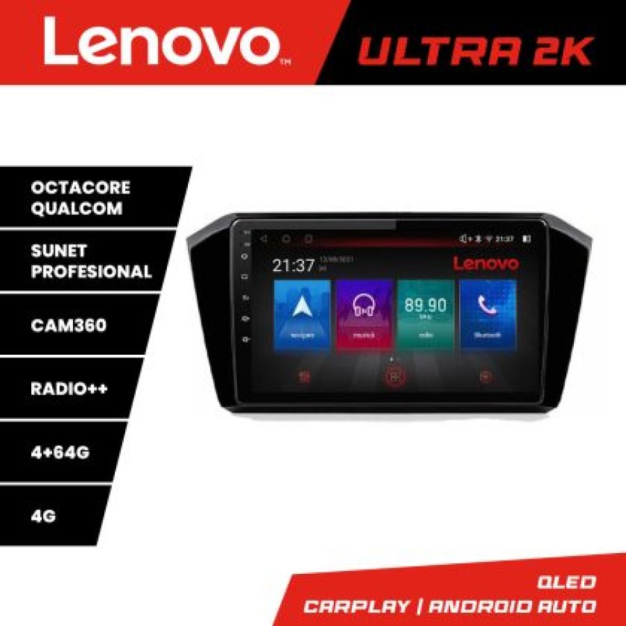 Navigatie VW Passat 2015- Lenovo Kit-518 8 core QLED Qualcomm 4+64 360 Android Waze USB Navigatie Internet Youtube Radio - imagine 3