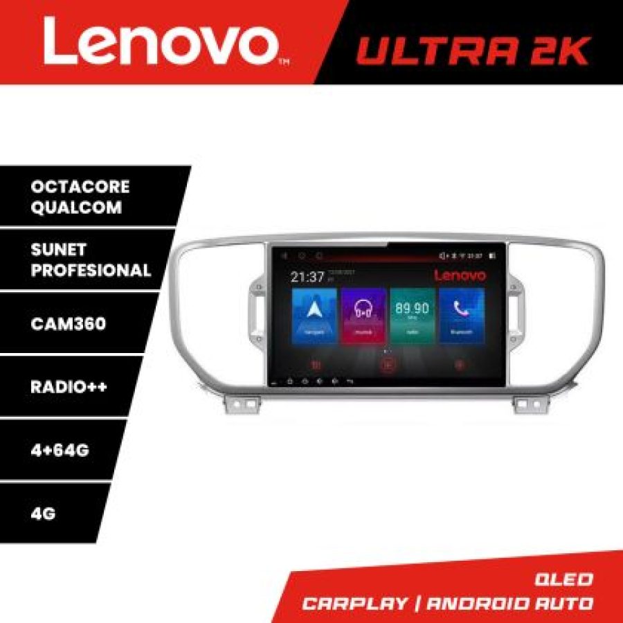 Navigatie Kia Sportage 2016-2018 Lenovo Kit-567 8 core QLED Qualcomm 4+64 360 Android Waze USB Navigatie Internet Youtube Radio - imagine 3