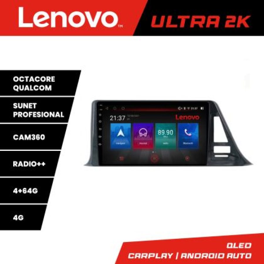 Navigatie Toyota CH-R low Lenovo Kit-CH-R-A 8 core QLED Qualcomm 4+64 360 Android Waze USB Navigatie Internet Youtube Radio - imagine 3