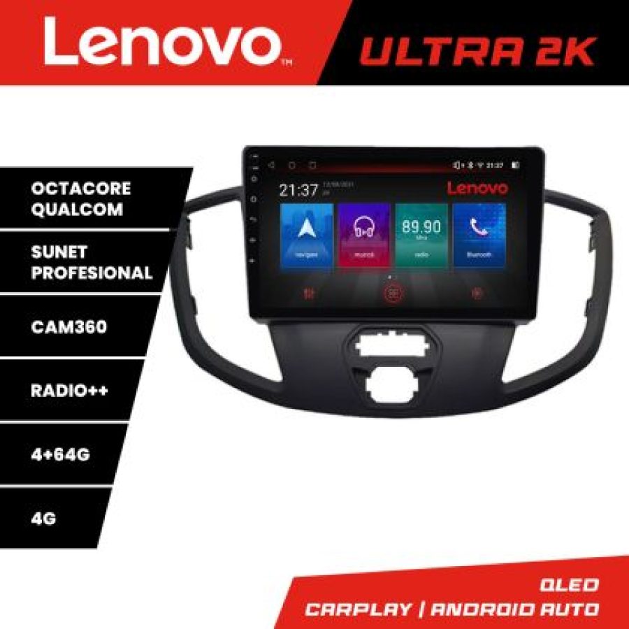 Navigatie Ford Transit V363 2015-2021 Android radio gps internet 8 core QLED Qualcomm 4+64 360 Lenovo - imagine 3