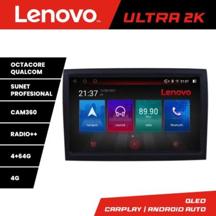 Navigatie Fiat ducato 2006- Lenovo Kit-DUCATO 8 core QLED Qualcomm 4+64 360 Android Waze USB Navigatie Internet Youtube Radio v2 - imagine 3