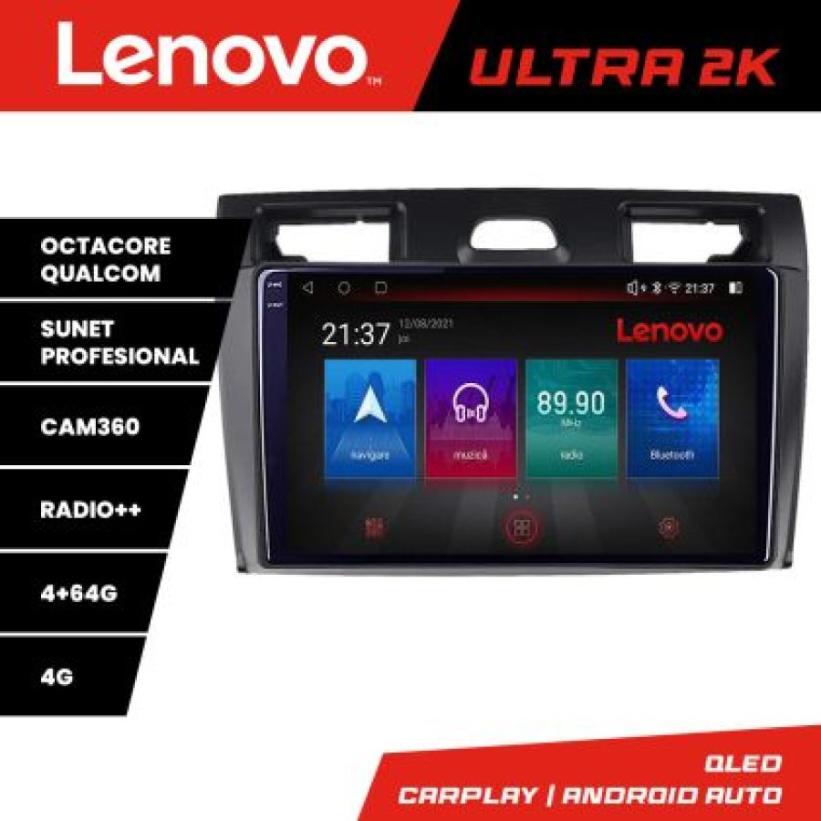 Navigatie Ford Fiesta MK5 2002-2008 Android radio gps internet 8 core QLED Qualcomm 4+64 360 Lenovo - imagine 3